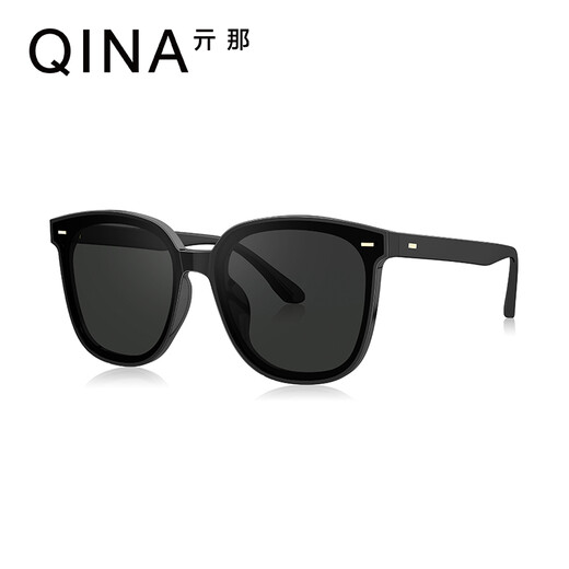 亓那（QINA）眼镜潮流方框墨镜男女防晒开车太阳镜QN5009A10
