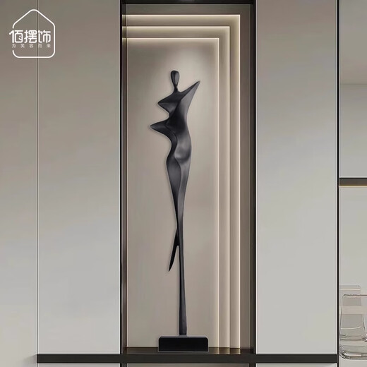 Bai Decoration Modern Simple Abstract Figure Sculpture Ornaments Entrance Alcove Corridor Model Room Living Room Art Decoration Slim Champagne Gold
