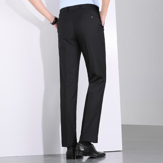 Red bean trousers men's business casual simple formal men's trousers S5 black 33