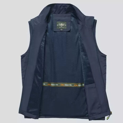 Zewanbang Herrenweste Frühling und Herbst Dünne, lässige, atmungsaktive Pferde-Clip-Jacke für Männer, mittlere und ältere schnell trocknende Weste für die Sommerweste für Männer, dunkelblau L empfohlen 115-135jin [Jin ist 0,5 kg]