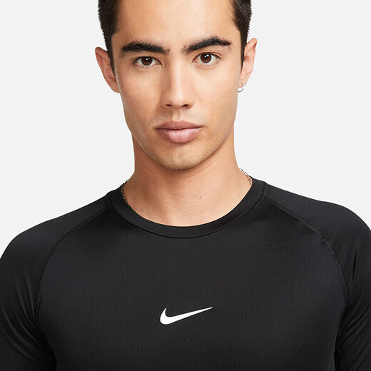 耐克(NIKE)男长袖T恤 速干透气 运动休闲 紧身衣FB7920-010 黑色XL