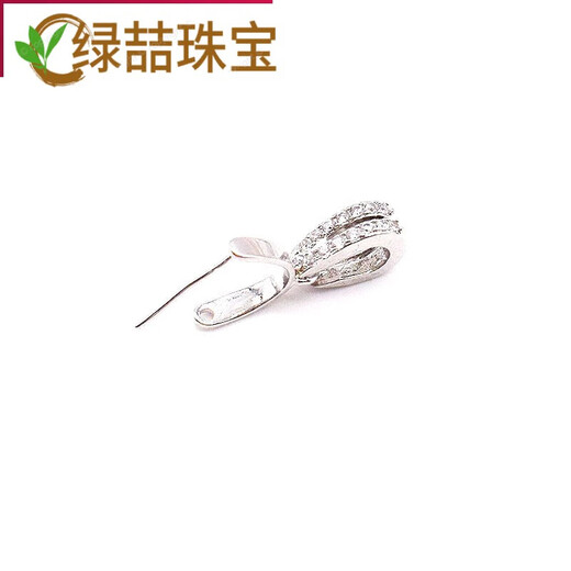 Green 18k gold buckle accessories s925 plated long needle fine needle small pendant jade pendant buckle diy jade pendant necklace gold color (c175 style)