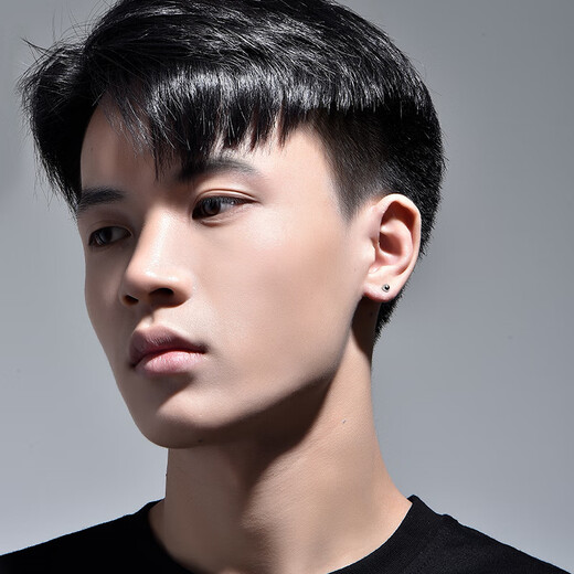 Mingyang Decorative Sea 18K Rose Gold Platinum Gold Stud Earrings Men's Single Gold Bean Ball Ear Bone Studs Women's Ear Hole Earrings Single Platinum Stud Earrings + Certificate