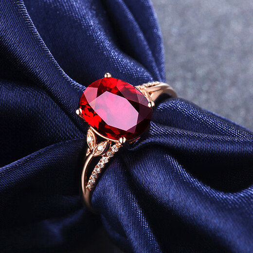 Yadige fashionable flower-shaped pigeon blood red tourmaline open ring for women 18K rose gold plated ring birthday gift for wife