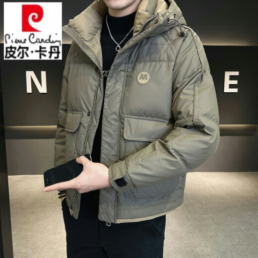 
Pierre cardin brand short down jacket for men 2025 new winter new hooded cold-proof jacket thickened warm jacket for men Y6630 black M