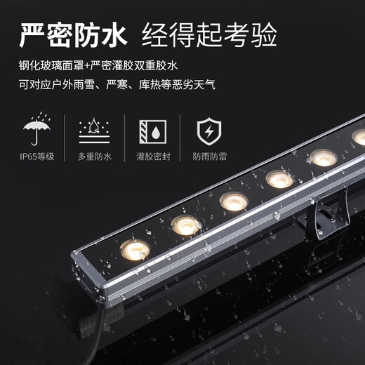 FuLuodi led wall washer outdoor waterproof indoor wedding spotlight outdoor sign exterior wall bridge lighting 24v 24W-24V one meter warm white light