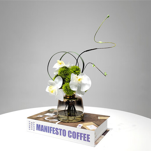 Décorations de fleurs d'imitation de luxe légère moderne personnalisée négocier la table basse de salle de modèle de bureau de salle de bain lavabo de toilette fausse décoration de fleurs 719 (un appareil à fleurs + combinaison d'art de fleurs)