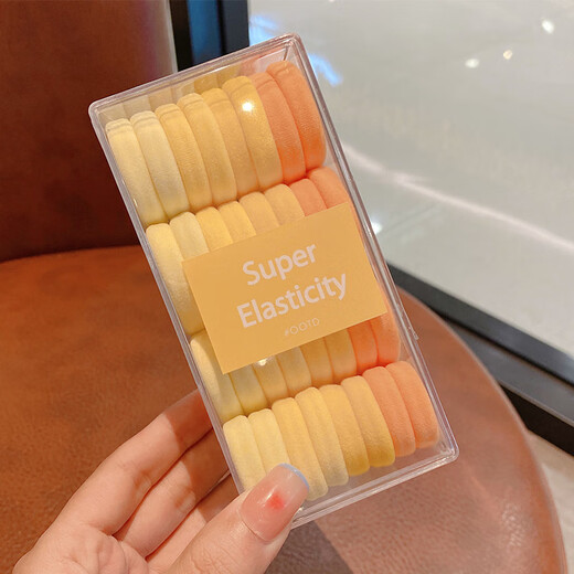 Mengyi Children's Hair Tie High Ponytail Hair Tie Hair Tie Girls Durable High Elasticity Rubber Band Little Girl Leather Case Light Pink Color 32 Pieces (About 3.5cm in Diameter)