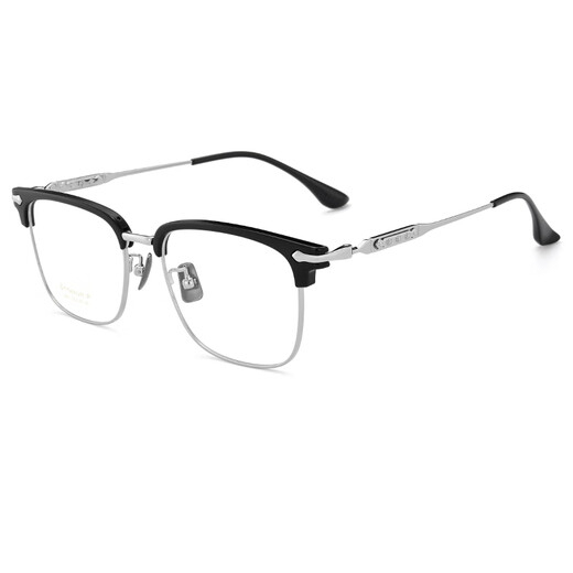 Marco de gafas de miopía Zeiss El astigmatismo de los hombres se puede combinar con la línea de ceja de la aleación de titanio, la línea de medio marco de la luz anti-Blue, los ojos de decoloración de luz) Gentleman [Phil Watanabe Titanium] V9901 Black Plate C2 Single Frame (preferiblemente Titanio Ultra Ligero) Soporte de prueba de apoyo)