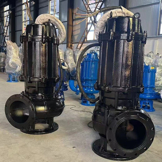 定制水泵排污泵无堵塞大流量潜水渣浆泵污水提升泵切割潜水抽沙泵 50WQ15253KW