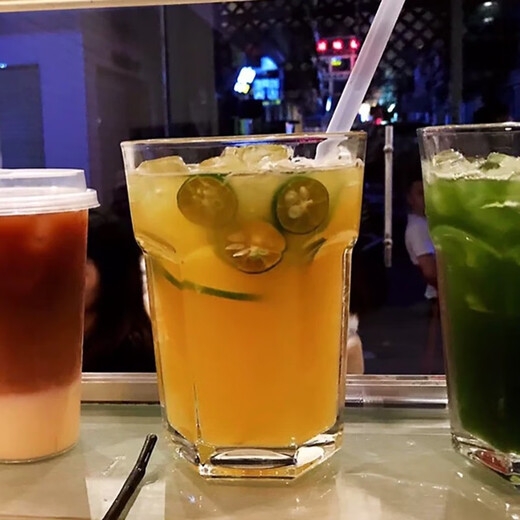 Quhe internet celebrity ins style restaurant extra large capacity glass 500ml cup drink cup fruit tea cup mojito cup 850ml summer exclusive/(mouth 12 height 16.3cm)