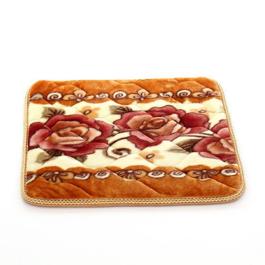 Runhuanian thickened non-slip solid wood mahogany plush blanket sofa cushion three-piece set single three-person four-person spring and autumn chair cushions Splendid Future Yellow 55*55 single cushion