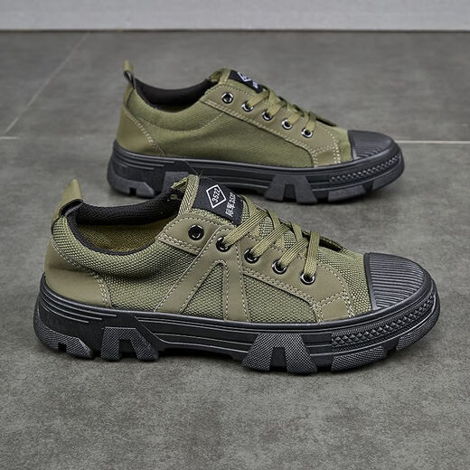 Specht Wanderschuhe Arbeitsschutzschuhe Internationale Armee 3522 Dicke Sohle wasserdichte und rutschfeste Baustelle Arbeitsschuhe Kee-resistente und schmutzige flache Labour Green 42 260 mm
