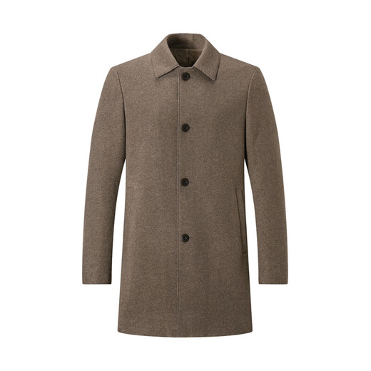 Septwolves woolen coat men's winter mid-length woolen woolen coat with wide lapels windproof business casual coat for men