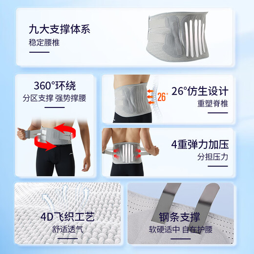 Li Ning protective belt lumbar disc herniation for men and women who sit for long periods of time, lumbar muscle strain, lumbar pain, lumbar support, waist support, waist support