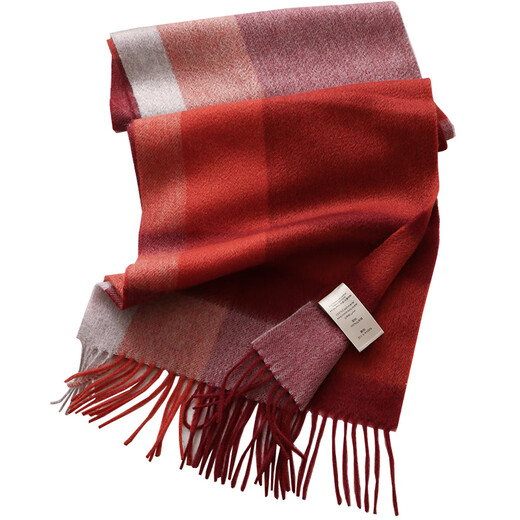 Ordo City cashmere family red cashmere plaid scarf for women in winter, warmth and thickened women's scarf Melbourne splicing red plaid