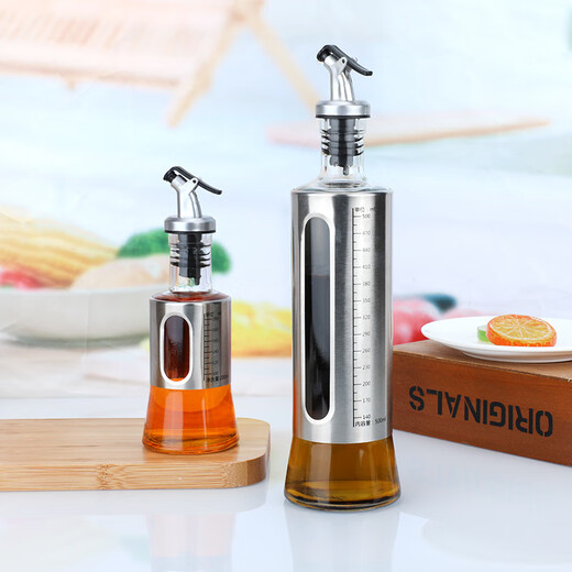 Hühnchen Bao Großhandel essbare Ölflasche Gewürzflasche Sesam Öl Sojas Sauce Essig leerer Flasche Press Typ Oil Topf Glasöl Flasche Hersteller 200 ml Scale Andere