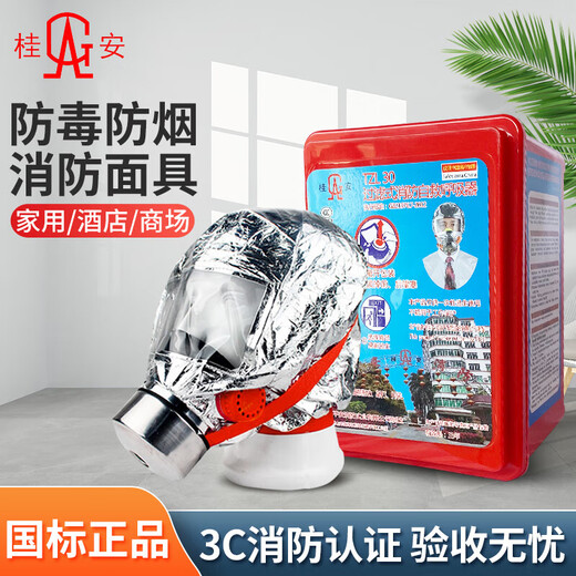 Gui'an filtering self-rescuing respirator breathing mask gas mask fire-proof and smoke-proof fire-fighting mask TZL30