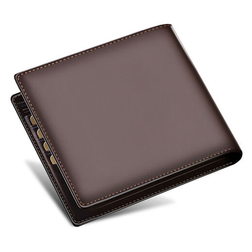Seven Wolf Wallet Herren Horizontale Brieftasche Chuck Schicht Cowide Ticket Clip Giftbox Vatertag Geschenk Praktisches Geburtstagsgeschenk für Papa Brown Horizontaler Stil