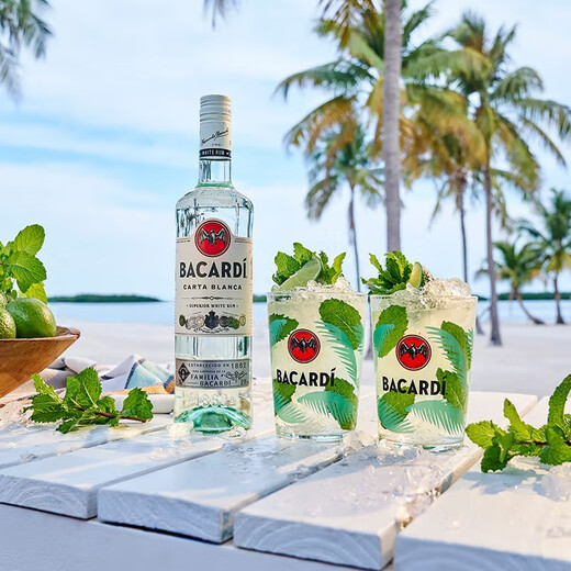 百加得（Bacardi） 白朗姆酒  mojito莫吉托基酒 洋酒 长岛冰茶 500mL 1瓶