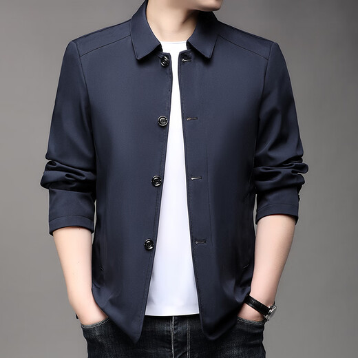 
Classic Car (LAOYECHE) Spring and Autumn New Jacket Jacket Men's Solid Color Lapel Solid Color Button Business Casual Jacket Daddy Suit AC1048 Khaki M
