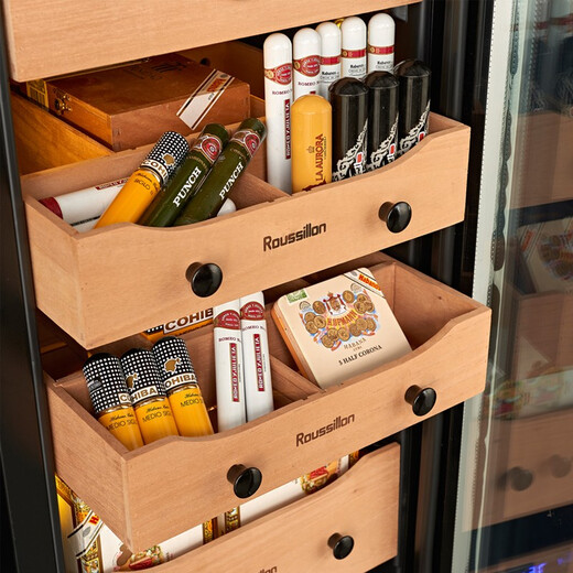 Roussillon Roussillon cigar cabinet, constant temperature and humidity cigar cabinet, custom cigar cabinet, cigar room customization, H1650mm rose gold aged version 165L, pursuing high standards