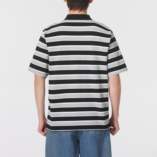 耐克（NIKE）短袖男装夏新款运动服翻领POLO衫针织透气运动T恤FN3897-010 FN3897-010/黑灰条纹 2XL