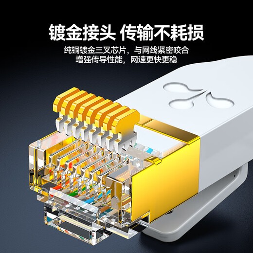 山泽（SAMZHE） 七类网线 CAT7类八芯双绞纯铜扁平万兆网络成品跳线 家用装修工程镀金屏蔽网线 七类【扁平白色】1米 CAT-701A