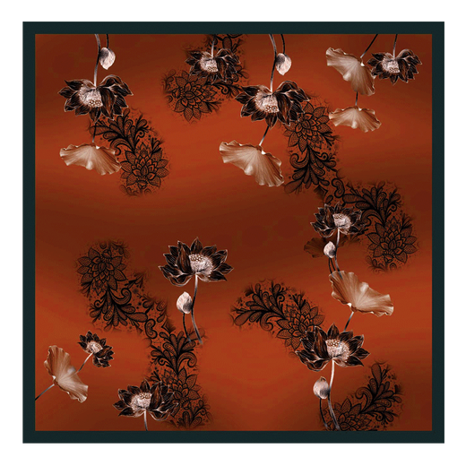 Wu Canli Xiangyunshi 100 mulberry silk scarf graceful and luxurious dark big square scarf Jurchen silk fashion dark shawl An Cai Xianglian-Dark Red
