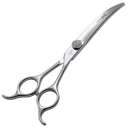 Xuanniao professional pet curved scissors, large curved scissors for pet beauticians, high-end imported pet curved scissors for pet groomers, 6.5-inch small curved scissors for fine trimming