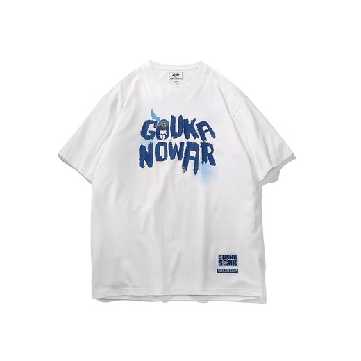 Guyuka (GUUKA) xSANK pure cotton short-sleeved trendy brand T-shirt for men's summer 2025 new Liu Yu same hip-hop loose casual half-sleeved white F3887 L