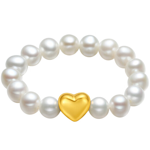 Saturday blessing yellow 18K gold pearl ring for women love gold ring birthday gift X0111071 ring