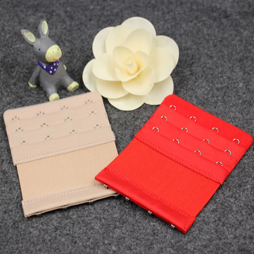 Ainuodeng elastic three-breasted underwear, extended buckle, bra extension buckle, bra-breasted buckle, back buckle, elastic buckle, black, elastic 3-row, 3-button, 1 piece