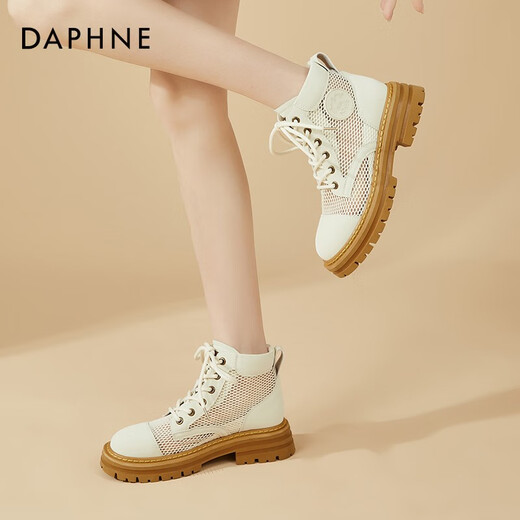 Daphne (DAPHNE) Martin boots for women's thick sole elevated mesh breathable summer casual sandals new versatile British style women's shoes beige heel height 5cm 38 (240mm) standard code