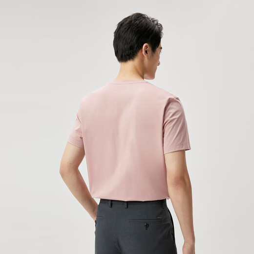 Jinba Herren-Kleidung (K-Boxing) Jinba Herren Kurzarm Baumwoll-T-Shirt Mulberry Seide Runde Hals Btct1301 Pink 175/l