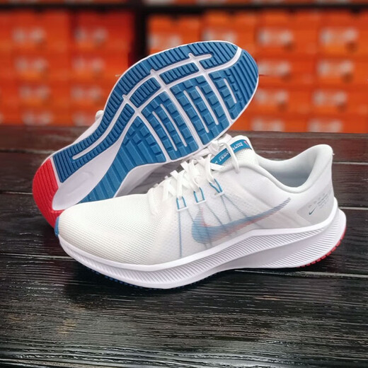 
Nike (NIKE) men's shoes in autumn new QUEST 4 sports shoes cushioning running shoes casual shoes running shoes DA1105-101 white blue and red 44