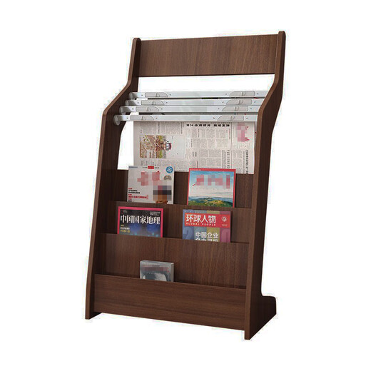 
Newspaper rack Newspaper rack Books and newspaper rack Wooden information rack Floor-mounted newspaper rack Magazine rack Storage promotional storage display rack K687# Walnut color High 96 Four newspaper clips