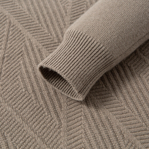 MONTAGUT New Year's Eve Men's Wool Sweater Soft, Comfortable and Skin-Friendly Casual Knitted Sweater Khaki M