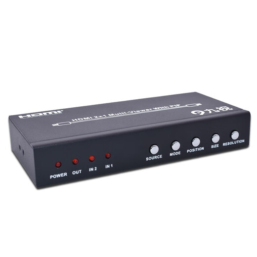 JiUyin JiUSI HDMI HD Video Switcher 2 en 1 Out 2 Pantalla de pantalla División Pip Imagen con control central 232 Manual de control remoto IR Manual sin problemas de 2 vías Síntesis de 2 vías Normal (JS5012)