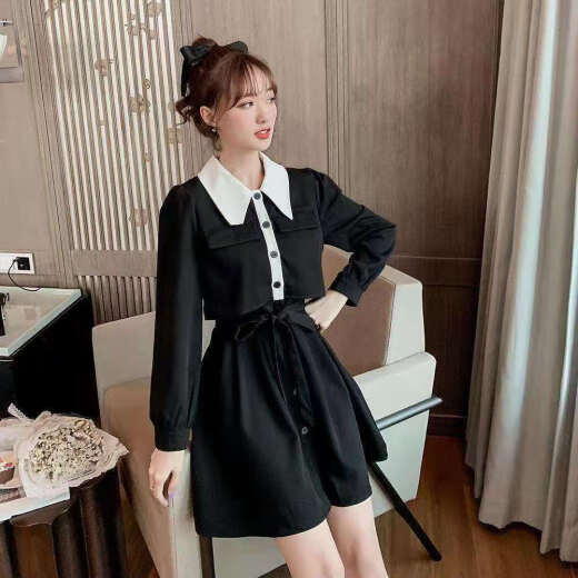 Shen Xia Annual Party Dress Women's Autumn and Winter Short Sweet Age-Reducing Dress Autumn 2024 New Skirt Date Fairy Black Dress L Recommendation 106-115 Jin [Jin equals 0.5 kg]