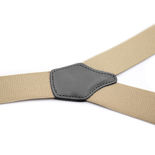 ALLFOND Strap Men's Clip Suit Shirt Trousers Elastic Button Adult Men's Stretch Strap Clip Beige