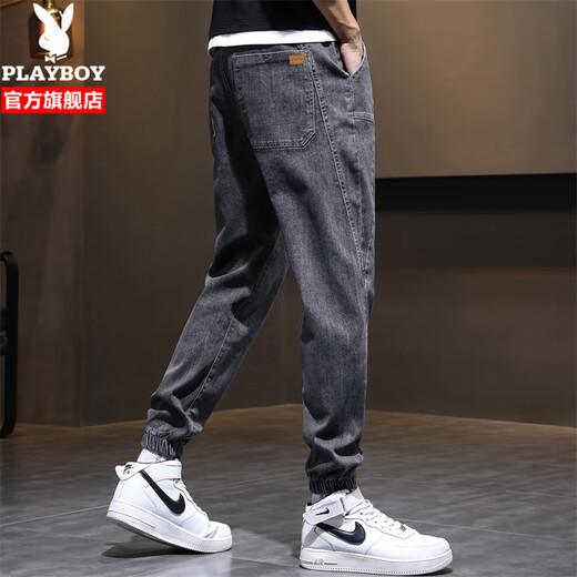 
Playboy (PLAYBOY) jeans men's autumn new youth Korean style trendy retro harem pants men's handsome casual pants gray M