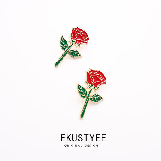 EKUSTYEE Little Prince's Rose Junior Brooch Retro Japanese Men's and Women's Valentine's Day Badge Creative Lapel Pin Accessories Birthday Gift One Serious Rose + Free Gift Box