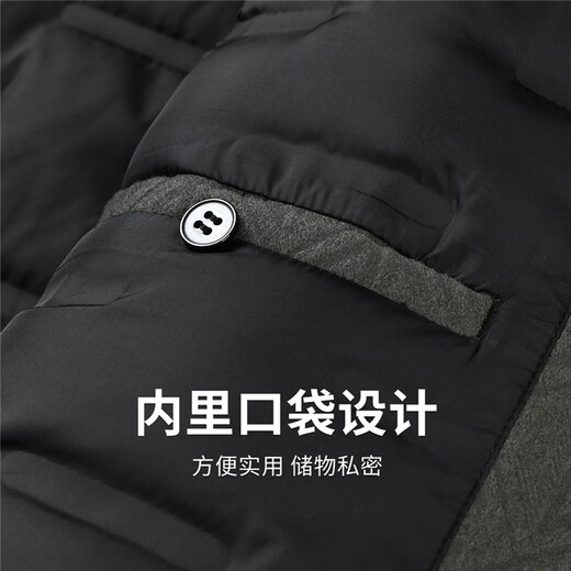 Baile con la chaqueta de lana de solapa de lobo [Down Liner] para hombres 2025 Otoño e invierno Nuevo chaqueta para hombres calientes 1015 Green-Green 211 m (170)