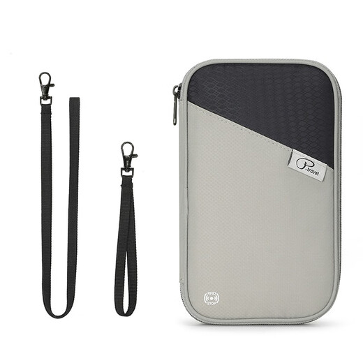 
POTRAVEL.DESIGN color block passport bag ID bag anti-theft brush portable passport air ticket bank card storage bag men and women clutch bag gray black