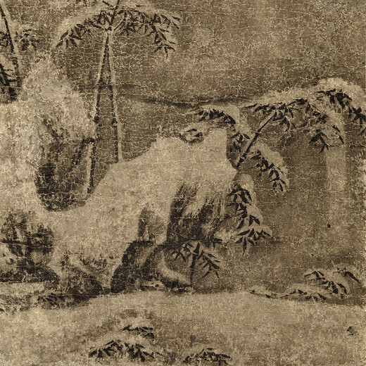 Yuantanzhi Ruixue Bambus Bild Alte Blumen- und Vogel Bild Bildlauf literarische Gemälde berühmte Gemälde Antiquitäten Gemälde dekorative Hängsgemälde Yuanli Tinte Bambus Bild 12803 50 x 75 cm (Sprühen von Malerei