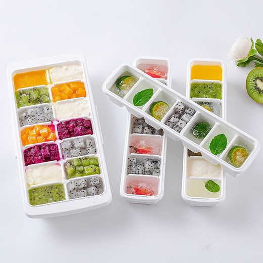 ASVEL ice cube mold, ice tray, frozen ice box, household ice cube making artifact, large food grade, imported from Japan, 14 grids (code A2309-09)