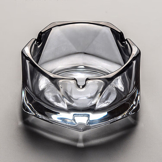 Montrachet ashtray creative personality hexagonal crystal glass office home ashtray hexagonal ashtray 12CM ash style*2