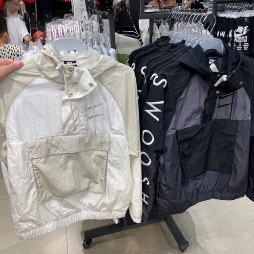 耐克（NIKE）七夕礼物秋外套男女运动休闲大口袋双钩套头夹克 CU3886-DJ0477 黑色DJ0477-011 S