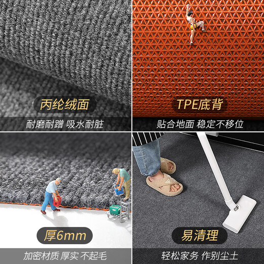 Ruiliju kitchen carpet is waterproof, oil-proof, anti-slip, cuttable floor mat, wipeable, no-wash, water-absorbent and oil-absorbent foot mats, special full matting, TPE single stripe - smoke gray. For customized sizes, please contact customer service.